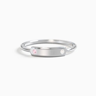 Engravable Bar Ring with Accents